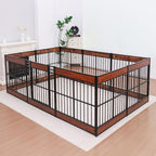 Dog Playpen, 35.4" Height Dog Pen Indoor, Heavy Duty, Safe and Sturdy, Furniture Style Puppy Pen (12 Panels (35.4" High), Mahogany)