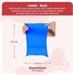 Downtown Pet Supply Poop Bags for Dogs with Dispenser, 180 Count - Leak-Proof Dog Waste Bags and Bone-Shaped Dog Poop Bags Holder for Leash - Blue, 12.5" x 8.5"