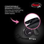 FLEXI® Classic Cord Retractable Dog Leash, Medium, 26 ft - Black | German engineered, original flexi leash, durable quality for dogs up to 44 lbs, tangle-free, walking, reliable brake system