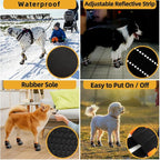 Dog Shoes for Large Dogs Anti-Slip Dog Boots & Paw Protectors for Hot Pavement Waterproof Small Medium Large Dog Booties for Rainy Day Summer Hiking Winter Snowy Day Dog Booties 4PCS
