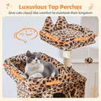Taoqimiao Cat Tree, 71 in Extra Large Cat Tower for Inddor Cats, MS026LBW | 2 Large Cat Condos, 2 Cute Perches, Metal Frame Cozy Hammock, Durable Scratch Board, 8 Natural Sisal Posts, Basket, Leopard