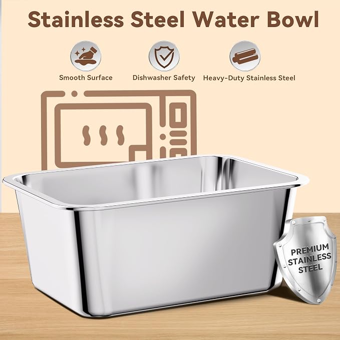 10L No Spill Dog Water Bowl, 2.6 Gal Stainless Steel No Splash Large Dog Water Bowl with Non-Slip Silicone Mat, Spill Proof Slow Drinking Pet Bowls for Messy Drinkers Indoor/Outdoor Use Green