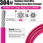 jenico Dog Tie Out Cable: 50 ft Dog Lead for Yard - Heavy Duty Chain Leash Outside for Small Large Dogs Up to 503 lbs - Outdoor Dog Runner Tether