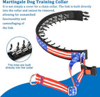 Mayerzon Martingale Prong Collar for Dogs, Patented No Pull Pinch Collar | with American Flag and Buckle for Small Medium Large Dogs Training Walking Hunting, Adjustable and Heavy Duty (Flag, S)