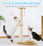 Made4Pets Tall Cat Scratching Post for Indoor Cats with Ball Track 32" | Interactive Tall Cat Scratching Post with Natural Sisal Rope, Rolling Ball Track and Extra Scratching Height, Modern Décor