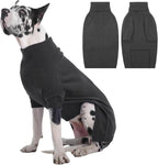 IECOii Great Dane Sweater,5XL Extra Large Sweater for Giant Breed Dogs in Winter,Turtleneck Cold Weather Knit Clothes,Machine Washable,Elastic Pullover for Saint Bernard,Mastiff (Grey,XXXXXL)