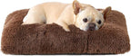 EHEYCIGA Fluffy Dog Crate Bed for Medium Dogs, Plush Faux Fur Crate Pad, Calming Anti Anxiety Medium Dog Bed, Washable Soft Warm Mat with Non-Slip Bottom, Coffee