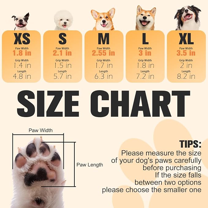 EXPAWLORER Dog Socks for Hardwood Floors, Dog Shoes for Winter, Dog Booties for Cold Pavement to Prevent Licking, Paw Protectors Strong Traction Control for Small Medium Large Dogs,Blue XS