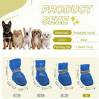 Dog Boots Paw Protector, Reflective Adjustable Non Slip Mesh Summer Breathable Dog Shoes Dog Walking Boots (S Size, Blue, 4 Pcs) Intended for Paws Waterproof for Dogs/Cat/Puppy