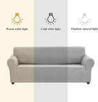Joccun Stretch Couch Cover Slipcovers, 1-Piece Sofa Covers for 3 Cushion Couch Spandex Jacquard Washable Furniture Protector Cover for Living Room,Kids,Pets(Sofa,Silver)