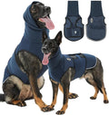Meifsou Dog Anxiety Vest with Hood, Skin-Friendly Thunder Jacket for Dogs, All-in-One Dog Calming Shirt with Hood for Thunder, Fireworks, Separation - Keep Pet Calm Without Medicine, Dark Blue, M