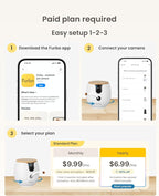 Furbo Mini 360° Pet Camera [Paid Plan Required to Activate] | Stay connected with AI Pet & Home Safety Alerts, 2K QHD View, Auto-Tracking, Video History, 2-Way Audio, Paid Plan Required