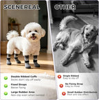 SCENEREAL Anti Slip Dog Socks to Prevent Licking Paws for Hot/Cold Pavement, Paw Protector Traction Control on Hardwood Floor, Dog Shoes Booties for Puppy Small Medium Large Senior Dogs, Grey XS
