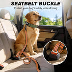 Double Handle Dog Leash with Poop Bag Holder and Car Seat Belt Buckle | Heavy Duty | Double Handle | with Poop Bag Holder | with Car Seat Belt Buckle | Reflective | Lightweight