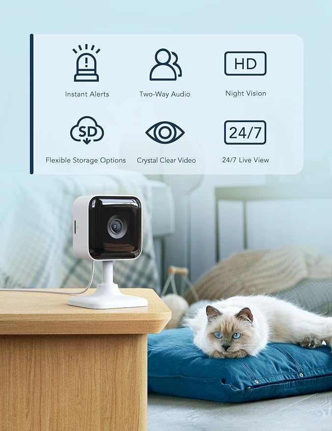 GNCC Indoor Security Camera, 2 Packs 1080P Cameras for Home Security Wi-Fi Camera, Motion/Sound Detection, Night Vision, 2-Way Audio, Real-Time Alert, Cloud & SD Card Storage, 2.4G WiFi Only | Cameras for Home Security Wi-Fi Cameras, Motion/Sound Detec...