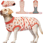 Kuoser Dog Recovery Suit for Female Male Dogs, Post-Surgery Bodysuit for Spay Neuter, Dog Onesie After Surgery, Anti-Licking Pet Surgical Recovery Suit, PinkStrawberry L