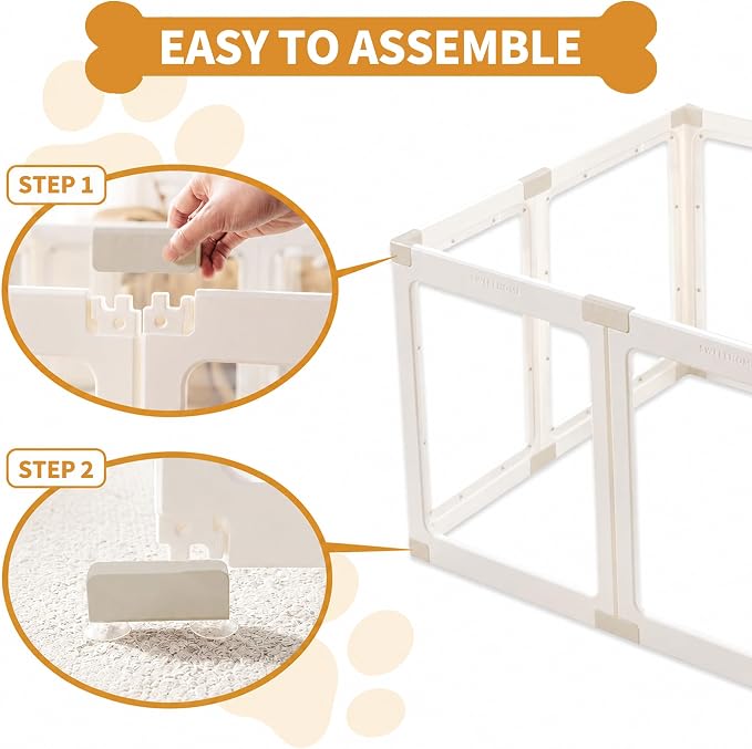 Khaki Buckles for Acrylic Dog Playpen Indoor | DIY Kit Expansion, Easy Assemble, Durable Replacement Parts for This Set Only, 4 Buckles & 4 Connectors & 4 T-Buckles