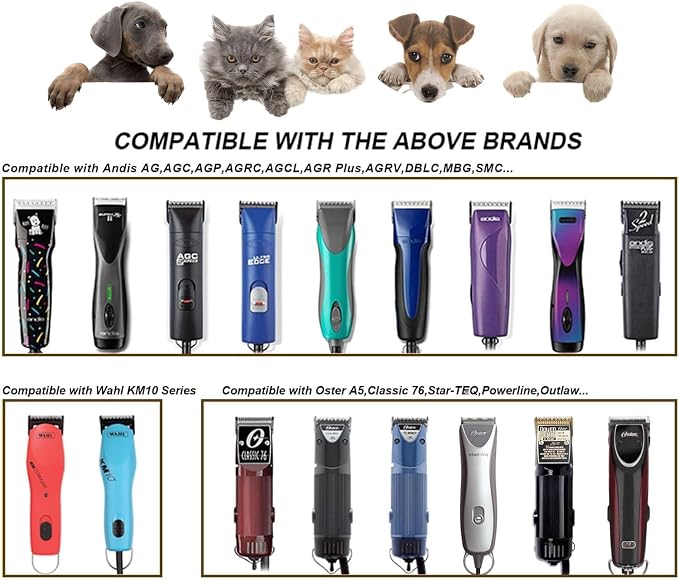 2PCS T84 Blade Dog Grooming Blades Compatible with Andis Dog Clipper | Dog Clipper Blades Compatible with Wahl KM-10 Series Clippers, Oster A5,Size-T-84 3/32-Inch Cut Length
