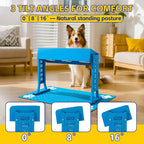 Triple Elevated Dog Bowls Stand for Dogs, Adjustable Raised Dog Bowl Stand with 3 Stainless Steel Bowls, 7 Heights & 3 Tilt Angles, Tall Dog Feeding Station for Large Medium Small Dogs, Mat Included