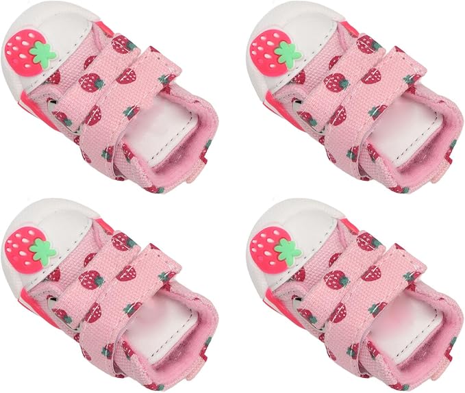 Cute Strawberry Dog Boots, Slip Pet Shoes for Sm Dogs Teddy Hon Pomeranian, Dog or, Breathable Dog Shoes (Number 2)
