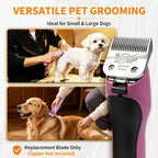 Size 4FC Detachable Pet Grooming Clipper Blade with Ceramic Cutter, 9.5mm 3/8 Inch Cut Length, Silver, Compatible with Andis, Oster A5, Wahl KM10, 3 Pack