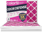 20x30x1 Air Filter (4-Pack) | Made in the USA | Color Changing | Remove Cat and Dog Odor | MERV 8 for Pet Hair Dander and Dust | 19.75"x29.75"x0.75" Exact Size