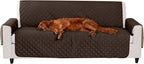 Furhaven Water-Resistant & Reversible Sofa/Couch Cover Protector for Dogs, Cats, & Children - Two-Tone Pinsonic Quilted Living Room Furniture Cover - Espresso/Clay, Sofa
