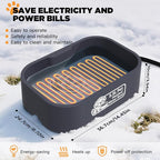 IPOW Extra Large Heated Water Bowl - 5.5L Outdoor Heated Dog Bowl with Long Cord, Keep Water Warm at 77-95℉ for Cats Dogs Rabbit Chicken Duck, BPA-Free, Gray, Rectangular, 1.5 Gallons, 194 fl oz