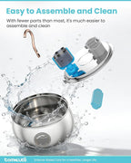 Tomxcute Cat Water Fountain Stainless Steel, 4.0L/135oz with 3 Filters | Ultra Quiet Pump, Copper Gooseneck, Dishwasher Safe, Cat Fountain for Drinking for Cats, Dogs, Multiple Pets