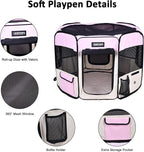 JESPET Pet Dog Playpens 36", 45" & 61" Portable Soft Dog Exercise Pen Kennel with Carry Bag for Puppy Cats Kittens Rabbits, Indoor/Outdoor Use