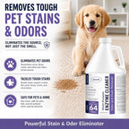 Enzymatic Cleaner Multi-Purpose Enzyme Cleaner for Dog Urine and Poop Carpet | Cat Pee Odor eliminator Pet Urine Enzyme Drain Cleaner | Floors, Carpets, Laundry, Bathrooms, Trash Can Deodorizer, 128oz