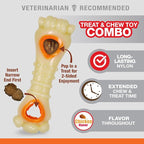 Nylabone Power Chew Knuckle Bone & Pop-In Dog Treat Toy, Large | Chicken flavor, includes 6 natural treats, dog enrichment, interactive dog toys to keep them busy, for dogs up to 50 lbs