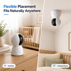 3MP Indoor Security Camera for Baby Monitor,5G/2.4G, 2Pack | Home Camera for Baby/Dog, Pan/Tilt, Smart Motion Tracking, 3X Zoom, Color Night Vision, Two-Way Talk, SD/Cloud
