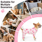 Bienbee Dog Pajamas, 4 Pack Adjustable Onesies for Small to Large Dogs XS | Dog Shedding Suit with Soft Fabric, Breathable & Stretchy, and Adjustable Back Length for Sleeping Lounging and Daily Use