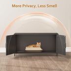 Homhedy 39.4" L Cat Litter Box Enclosure with Barn Door, Black | Wooden Cat Washroom Furniture, Cat House, Pet Storage Cabinet, Dog-Proof, Fit Most of Litter Box, Farmhouse Style