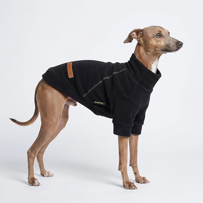 Fitwarm 3 Pack Classic Fleece Dog Sweater, Winter Clothes for Small Dogs Boy Girl, Turtleneck Dog Sweatshirt, Pet Pullover Jumper, Cat Apparel, Black, Olive Green, Cream, XXL