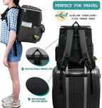 PetAmi Dog Travel Bag Backpack, 27L Airline Approved Pet Supplies Organizer with 2 Food Containers, 2 Collapsible Bowls & Poop Bag Dispenser, Weekend Road Trip Camping Dog Mom Gift, Dark Gray