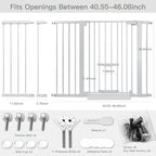 SHYUJAJIE 37 Inch Tall Baby Gate with Small Cat Door | Adjustable 29.55"-46.06 "Wide,Auto Close Dog Gate Easy Walk Thru Pet Gate for Stairs, Doorway, House, Pressure Mounted