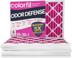 20x30x1 Air Filter (6-Pack) | Made in the USA | Color Changing | Remove Cat and Dog Odor | MERV 8 for Pet Hair Dander and Dust | 19.75"x29.75"x0.75" Exact Size