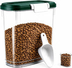 Airtight Dog Cat Food Storage Container 10 Lbs, Slim Tall Pet Food Bin | Pet Food Treat Container with Lid, Scoop and Cup, Clear Plastic Dry Food Storage Bin for Dog, Cat, Bird Seed, Kibble, Pellet