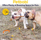 Petbobi Dog Tie Out Cable and Stake, 10ft Heavy Duty Dog Leads for Yard | 4in Shock Spring, 16in Spiral Ground Anchor, 360° No-Tangle Swivel, Chew-Proof Rustproof Wire, Up to 120 lbs, Outdoor Camping