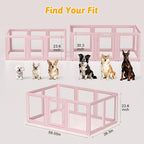 Acrylic Dog Playpen Indoor, Pink Dog Pen, Puppy Playpen, 10 Panels | 23.6" H, Skin Pink, Purple & Sky Blue, Clear View, No-Gap Escape-Proof, Tool-Free Setup, For Puppies & Small Dogs