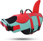 ASENKU Dog Life Jacket - Pet Safety Vest for Swimming & Boating, Shark Life Jacket with Floatation, Dog Lifesavers Swimsuits for Small Medium Large Dogs (RedGreen, XL)