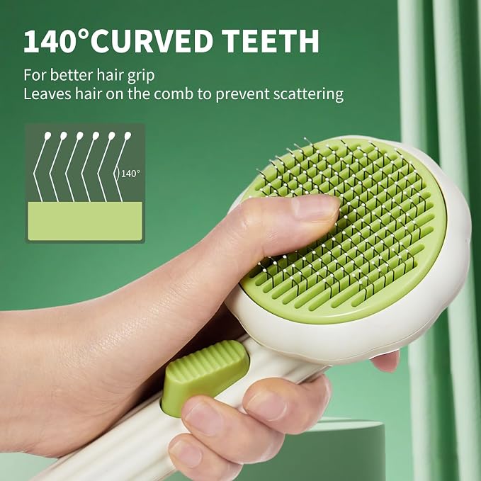 Cat Brush Dog Brush with Release Button for Shedding, Self Cleaning Cat Comb Hair Brush for Indoor Cats, Dog Deshedding Brush Grooming Kit, Pet Supplies Hair Remover Tool