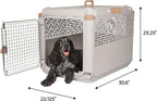 SportPet Designs Collapsible Medium Pet Travel Carrier (Tan), Hard-Sided Kennel for Medium Dogs, Puppies, Cats, Kittens, Animals up to 50lbs, Washable Home & Outdoor Pet Crate, 30.6"L x 22"W x 23.25"H