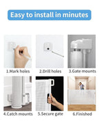 Veraste Retractable Baby Gate for Doorways and Stairs, Mesh Safety Gate for Pet, Indoor & Outdoor Use, One-Hand Operation, Easy Installation, 33.6" Tall, Expands to 71" Wide（White,33.6"x71"）