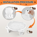 Litter Box Step Adjustable Cat Step with Filter Function, White | Elevated Double Layer Litter Box Ramp for Kitten & Old Cats, Easy Cleaning Litter Box Step Stool for Automatic Cat Litter Box