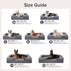 INVENHO L Plus Orthopedic Dog Bed for Large Dogs, Washable Dog Sofa with Egg-Crate Foam, Waterproof Lining and Non-Skid Bottom