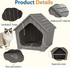Cat Litter Box Enclosure, Resin Enclosed Litter Box Furniture with Air Holes, Outdoor Cat House Weatherproof, Wide Opening Design for Easy Cleaning, Grey