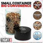Pawvac 1 to 6 Ounces Container, Airtight Pet Food and Treats Storage Jar - Patented Vacuum Seal Container for Pet Food, Treats and other Dry Goods - Clear with Paws